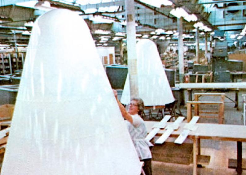 Kaman Aerospace (KAC) fabricates nose cones for the boosters of the US Space Shuttle